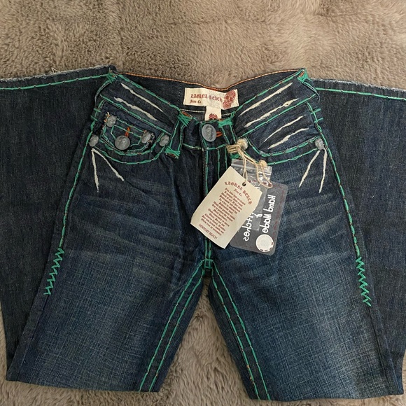 vintage dead stock skull flare jeans - Picture 4 of 6